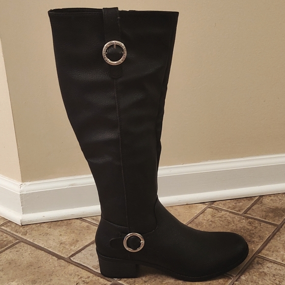 NWOT Tall Black Boots by Nautica - Picture 2 of 7
